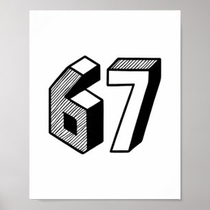 Póster 67 Meme Seis Siete 6-7 Chiste Divertido de Interne