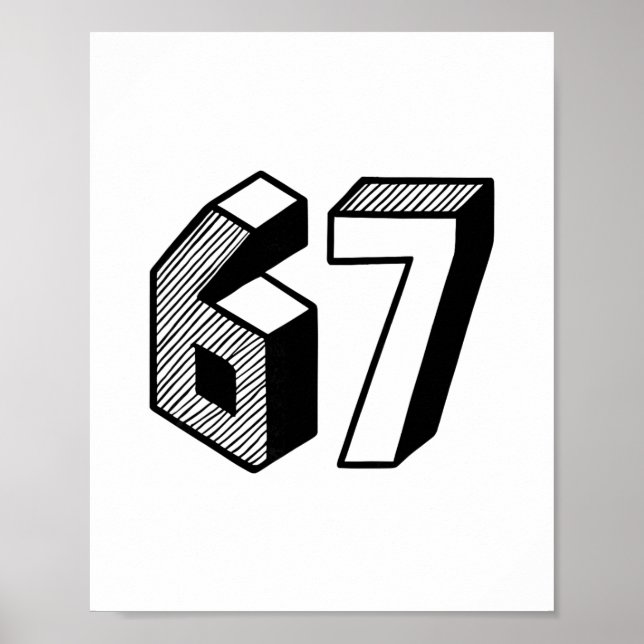Póster 67 Meme Seis Siete 6-7 Chiste Divertido de Interne (Frente)