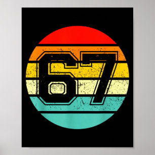 Póster 67 Meme Seis Siete 6 7 Meme Número Divertido Vinta