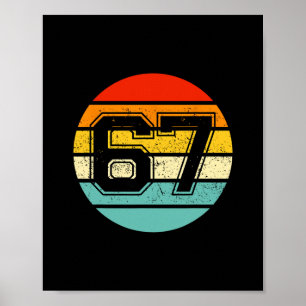 Póster 67 Meme Seis Siete 6 7 Meme Número Divertido Vinta
