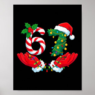 Póster 67 Meme Seis Siete Chistoso Navidad Meme Jerga Hom