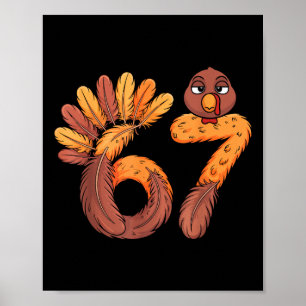 Póster 67 Meme Seis Siete Gen Alfa jerga Divertido Pavo D