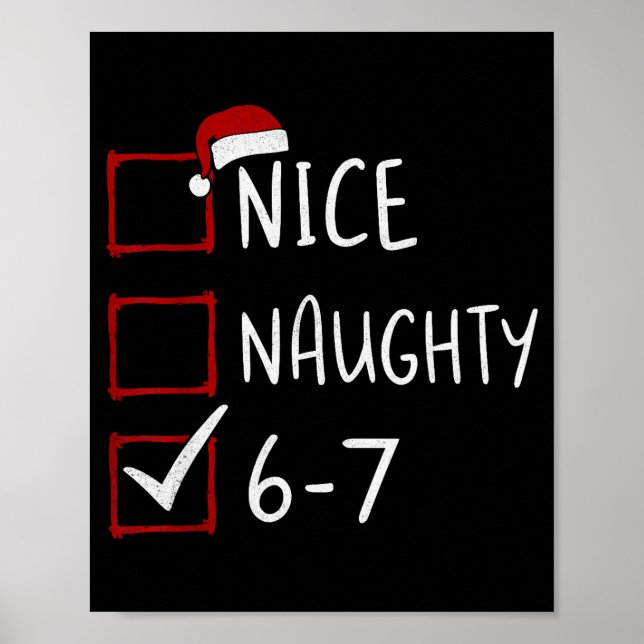 Póster 67 Meme Seis Siete Hombres Chicos Navidad 6-7 Meme (Frente)