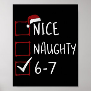 Póster 67 Meme Seis Siete Hombres Chicos Navidad 6-7 Meme