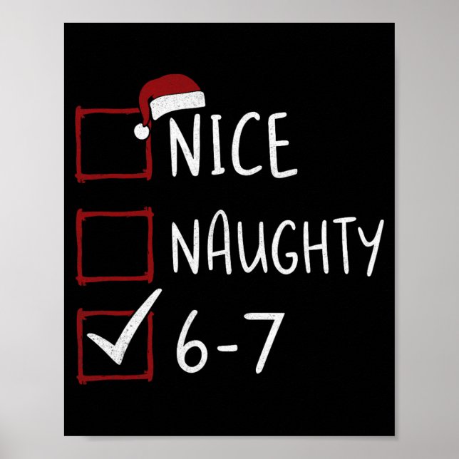 Póster 67 Meme Seis Siete Hombres Chicos Navidad 6-7 Meme (Frente)