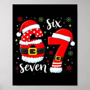 Póster 67 Meme Seis Siete Santa 6 7 Navidad Divertida Cam