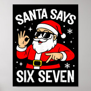 Póster 67 Meme Seis Siete Santa Divertida Navidad Gen Z A