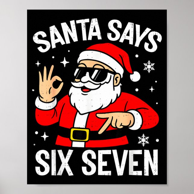 Póster 67 Meme Seis Siete Santa Divertida Navidad Gen Z A (Frente)