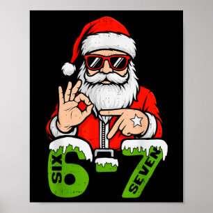 Póster 67 Meme Seis Siete Santa Divertida Navidad Gen Z A