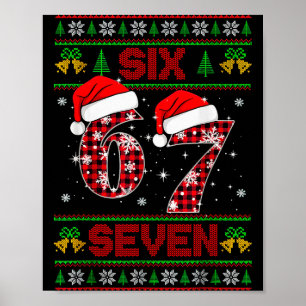 Póster 67 Meme Seis Siete Suéter Feo De Navidad Para Niño