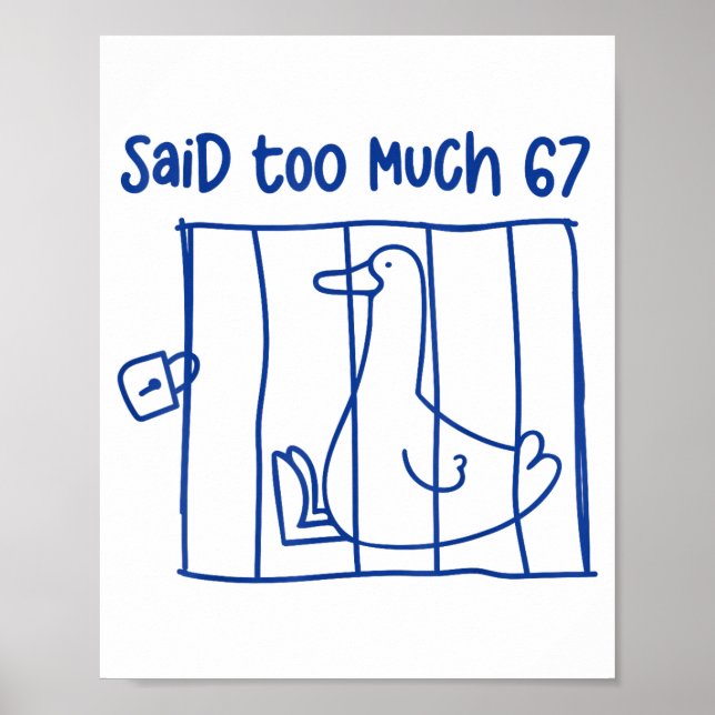 Póster 67 Meme Silly Goose 6-7 Divertido Seis Siete Dijo  (Frente)