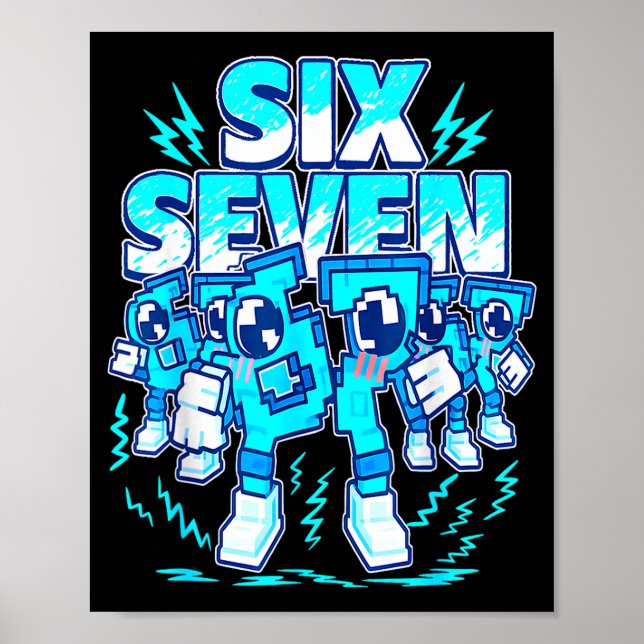 Póster 67 Meme Six Seven 6 7 Italian Brainrot Birthday Ki (Frente)