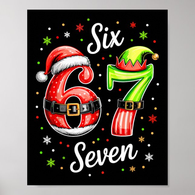 Póster 67 Meme Six Seven 6 7 Kids Women Men Boys Girls Ch (Frente)
