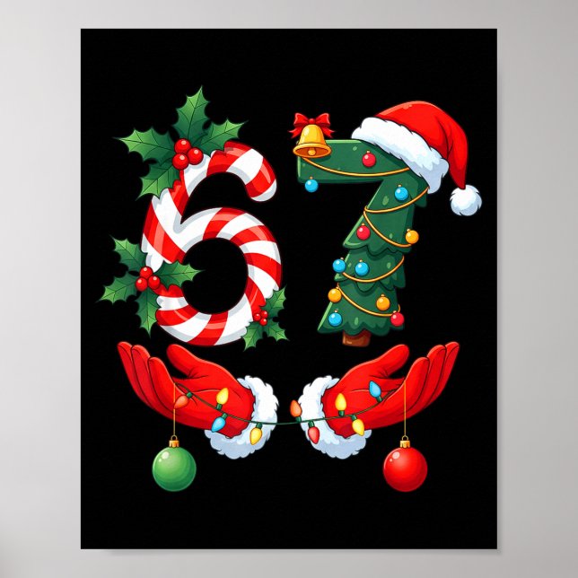 Póster 67 Meme Six Seven Christmas Pajamas For Women Men  (Frente)