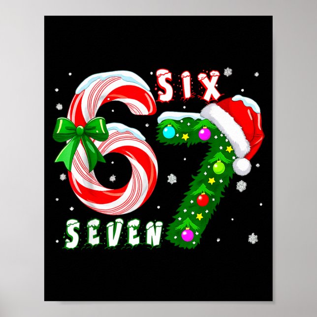 Póster 67 Meme Six Seven For Kids Women Men Boys Girls Ch (Frente)