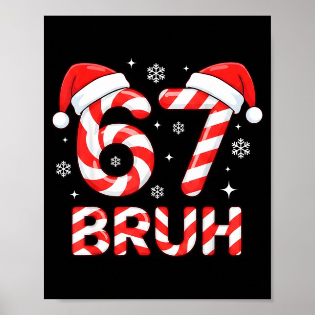 Póster 67 Meme Six Seven Memes Candy Cane Christmas Boys  (Frente)