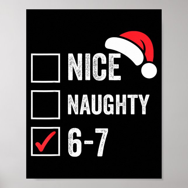 Póster 67 Meme Six Seven Nice Naughty Christmas For Men W (Frente)
