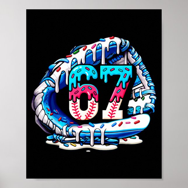 Póster 67 Meme Slang Baseball Glove Drip Ice Cream Six Se (Frente)