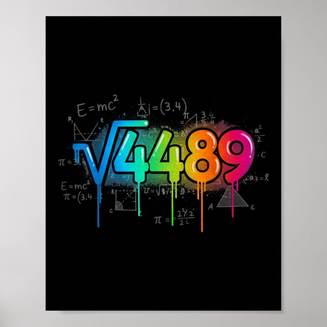 Póster 67 Meme Square Root 4489 Drip Six Seven Math Teach (Frente)