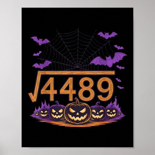 Póster 67 Meme Square Root 4489 Slang Math Halloween Cost (Frente)