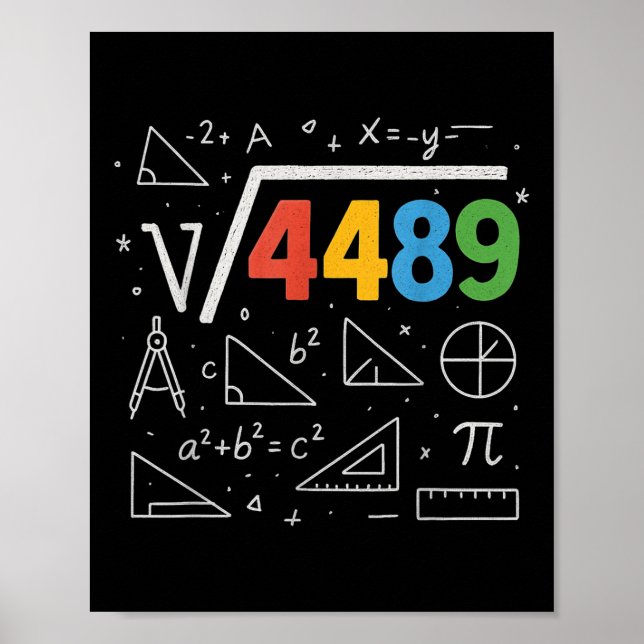 Póster 67 Meme Square Root 4489 Slang Six Seven Math Teac (Frente)