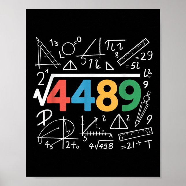 Póster 67 Meme Square Root 4489 Slang Six Seven Math Teac (Frente)