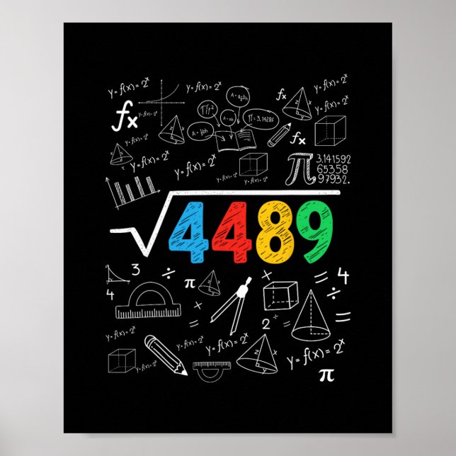 Póster 67 Meme Square Root 4489 Slang Six Seven Math Teac (Frente)