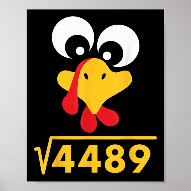 Póster 67 Meme Square Root 4489 Turkey Thanksgiving Math  (Frente)