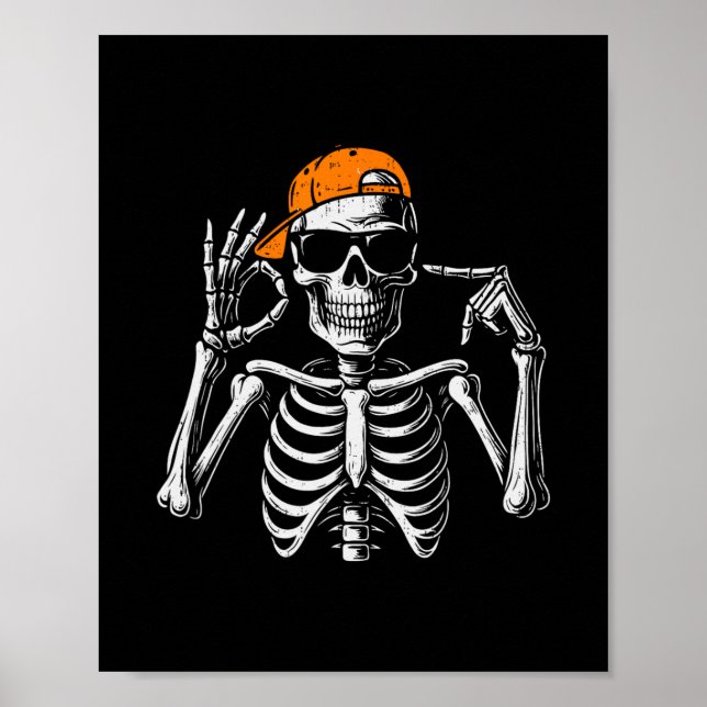 Póster 67 Meme Trendy Skeleton Halloween Funny Six Seven  (Frente)