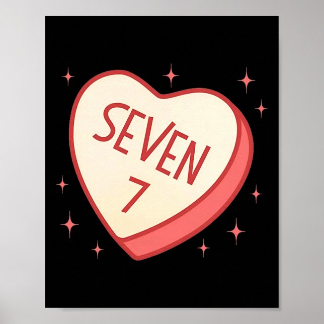 Póster 67 Meme Valentines Day Candy Heart Six Seven Match (Frente)
