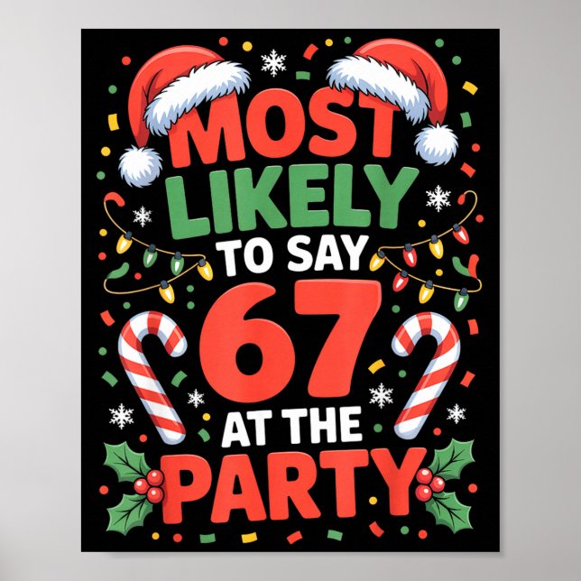 Póster 67 Memes divertidos de Navidad Más probable de dec (Frente)