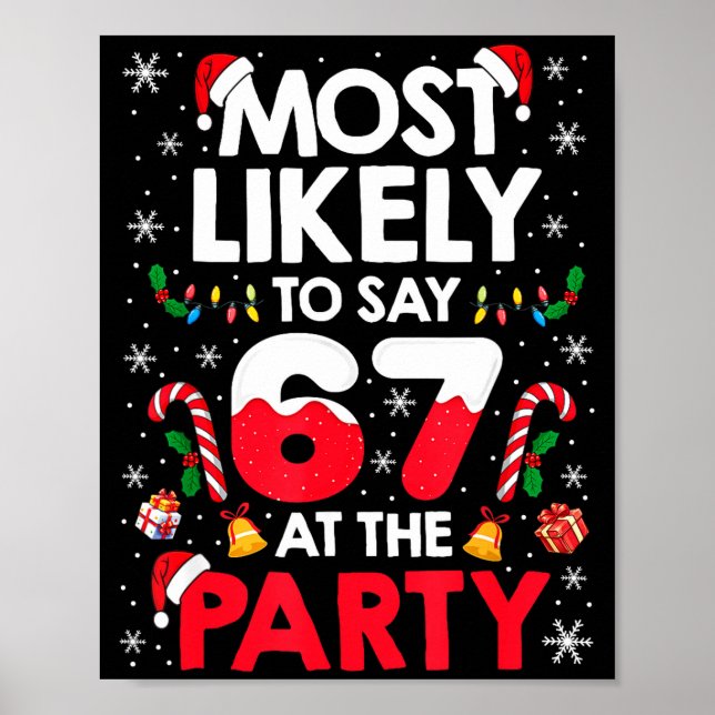 Póster 67 Memes divertidos de Navidad Más probable de dec (Frente)