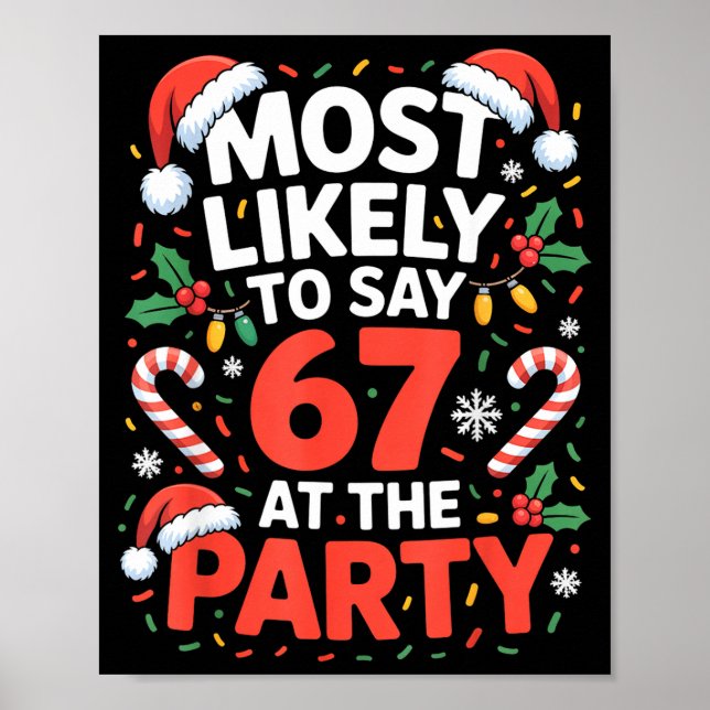 Póster 67 Memes divertidos de Navidad Más probable de dec (Frente)