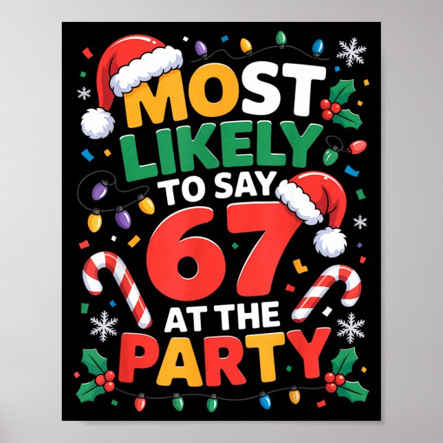 Póster 67 Memes divertidos de Navidad Más probable de dec (Frente)