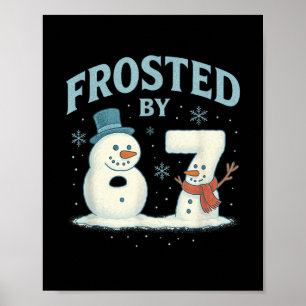 Póster 67 muñeco de nieve de Navidad 6 7 meme de Internet