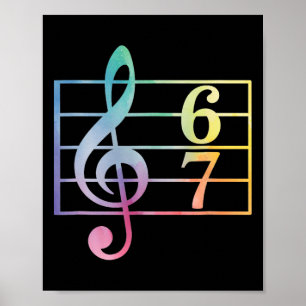 Póster 67 Música Meme Slang Seis Siete Profesor De Música