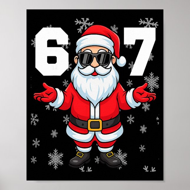 Póster 67 Navidad 6 7 Meme Pijama 67 Bruh jerga  (Frente)