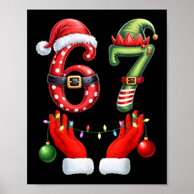 Póster 67 Navidad 6 7 Meme Pijamas Fiesta Gen Alfa Sl (Frente)
