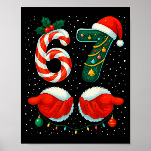 Póster 67 Navidad 6 7 Meme Pijamas Fiesta Gen Alpha Sl