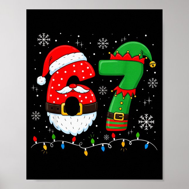 Póster 67 Navidad 6 7 Meme Pijamas Fiesta Gen Alpha Sl (Frente)