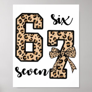 Póster 67 Navidad 6 7 Seis Siete Meme 67 Leopardo Guepard