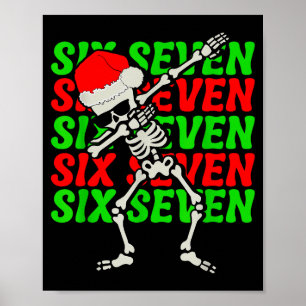 Póster 67 Navidad Divertido Seis Siete Meme Brainrot Dabb
