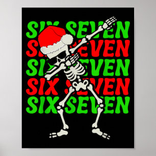 Póster 67 Navidad Divertido Seis Siete Meme Brainrot Dabb