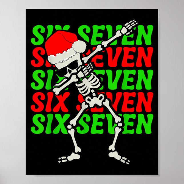 Póster 67 Navidad Divertido Seis Siete Meme Brainrot Dabb (Frente)