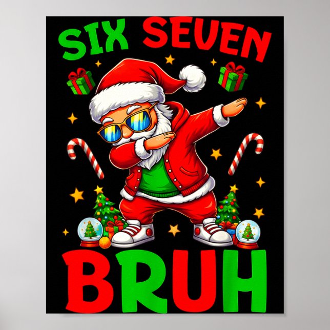 Póster 67 Navidad Divertido Seis Siete Meme Brainrot Sant (Frente)