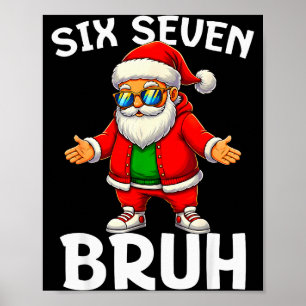 Póster 67 Navidad Divertido Seis Siete Meme Brainrot Sant