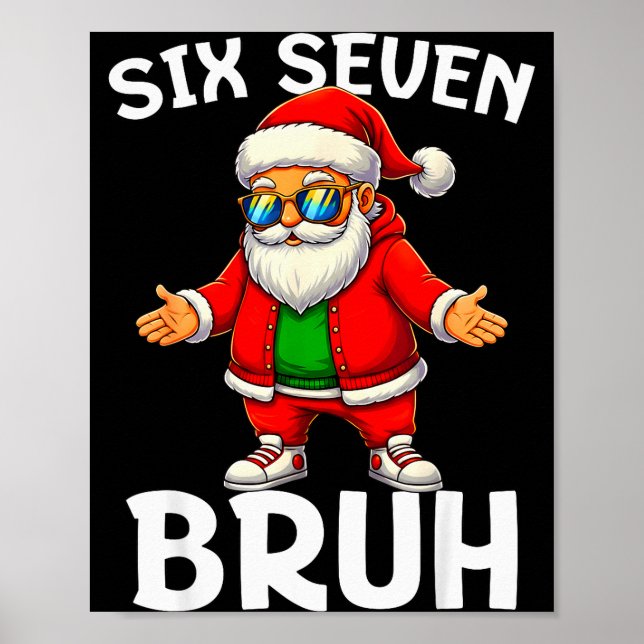Póster 67 Navidad Divertido Seis Siete Meme Brainrot Sant (Frente)