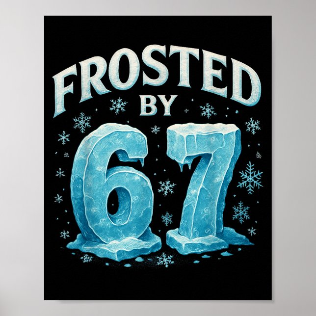 Póster 67 Navidad Hielo Escarcha Frío 6 7 Meme de Interne (Frente)