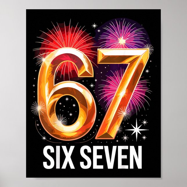 Póster 67 New Years Eve Party Pajama Shirt 6 7 Meme 67 20 (Frente)