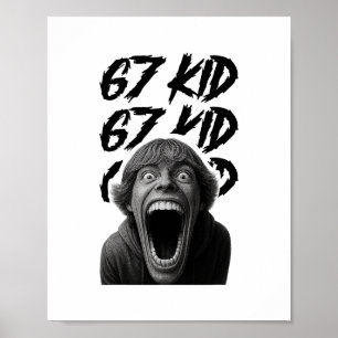 Póster 67 Niño 67 Meme Seis Siete 6-7 Chiste Divertido de